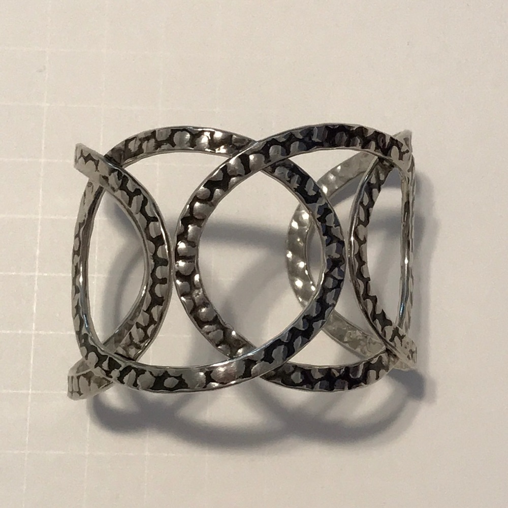 Silver and Black Cuff Bracelet